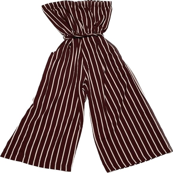 Striped Romper - Size S - Burgundy - Picture 2 of 2